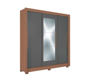 Clóset 3 puertas 2 cajones Maringa grafito 214x204x49 cm