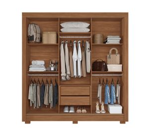 Clóset 3 puertas 2 cajones Maringa jatoba 214x204x49 cm
