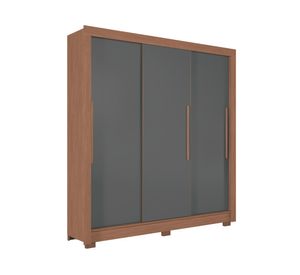 Clóset 3 puertas 2 cajones Maringasin grafito 214x204x49 cm