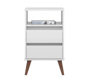 Velador Roma blanco 2 cajones