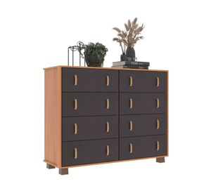 Cómoda Helena café grafito 8 cajones