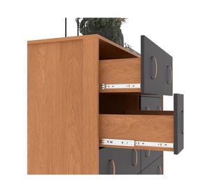 Cómoda Helena café grafito 8 cajones