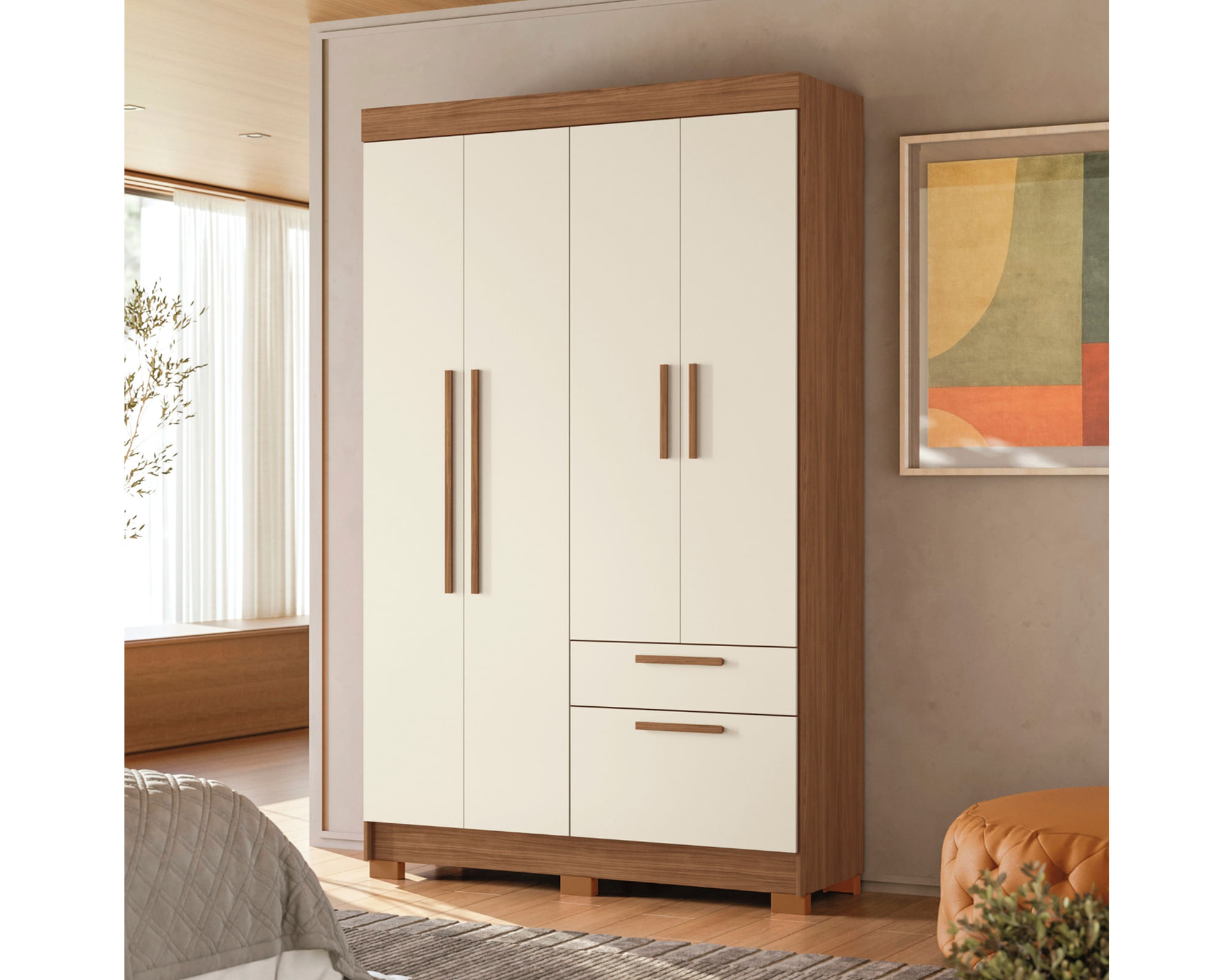 Clóset 4 puertas Londrina arena 214x130x46 cm | Easy.cl