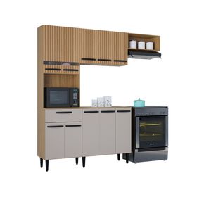 Kit cocina 10 puertas Dora damasco/ripado/Off white