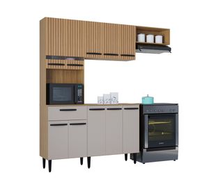 Kit cocina 10 puertas Dora damasco/ripado/Off white