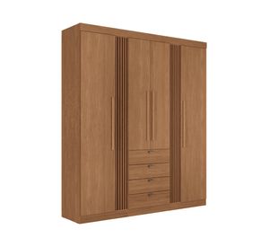Clóset 4 puertas 4 cajones Aurora jatoba 219x191.7x46.3 cm