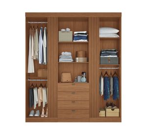 Clóset 4 puertas 4 cajones Aurora jatoba 219x191.7x46.3 cm