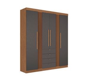 Clóset 4 puertas 4 cajones Aurora grafito 219x191.7x46.3 cm
