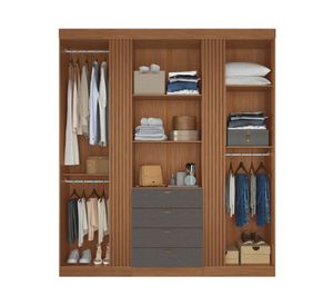 Clóset 4 puertas 4 cajones Aurora grafito 219x191.7x46.3 cm