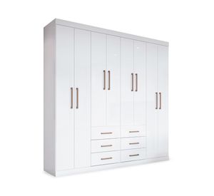 Clóset 8 puertas 6 cajones Liverpool blanco 210x46.3x212 cm
