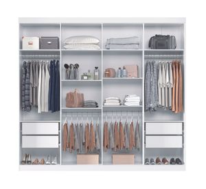 Clóset 8 puertas 4 cajones Master blanco 219x46.3x238.8 cm