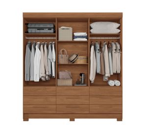 Clóset 6 puertas 9 cajones Colombo jatoba 214x194.4x46 cm