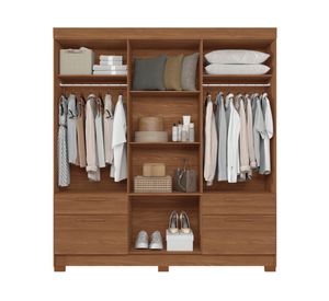 Clóset 8 puertas 4 cajones Curitiba jatoba 214x194.4x46 cm