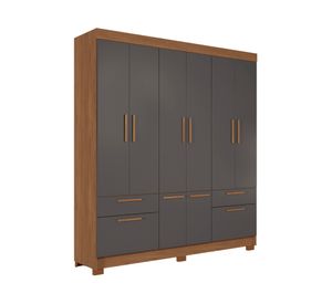 Clóset 8 puertas 4 cajones Curitiba grafito 214x194.4x46 cm