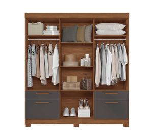 Clóset 8 puertas 4 cajones Curitiba grafito 214x194.4x46 cm