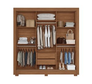 Clóset 3 puertas 2 cajones Maringasin arena 214x204x49 cm