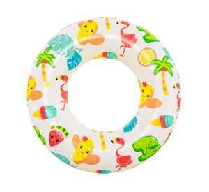 Piscina 122 cm + flotador anillo + pelota inflable 137 L Animales