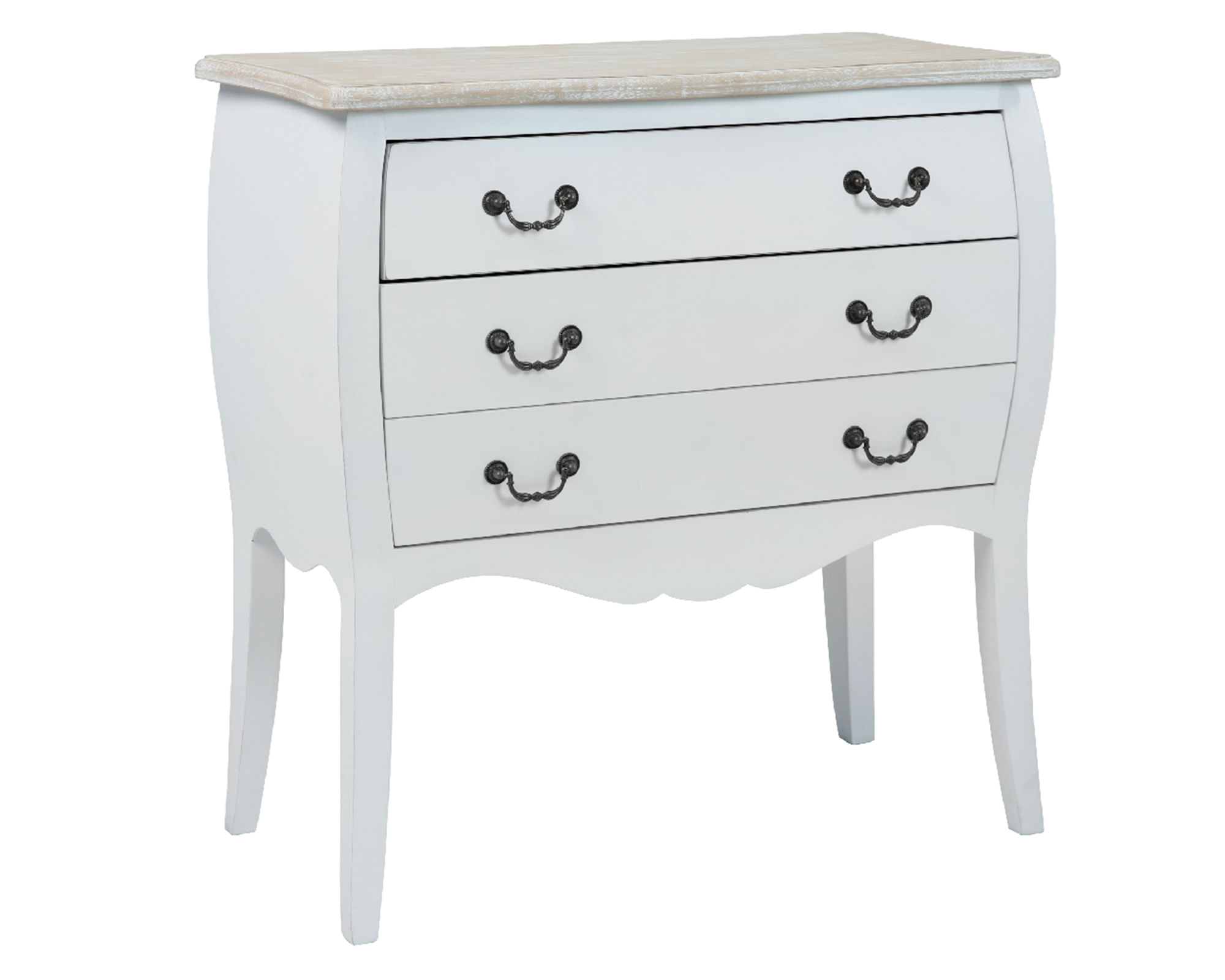M+Design Cómoda Provenzal 3 cajones 76x74x37 cm