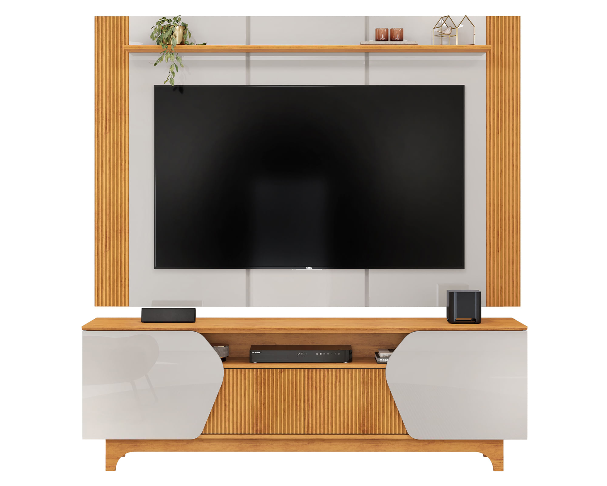 Di Poretti Design Centro de entretenimiento 75" Helo café claro
