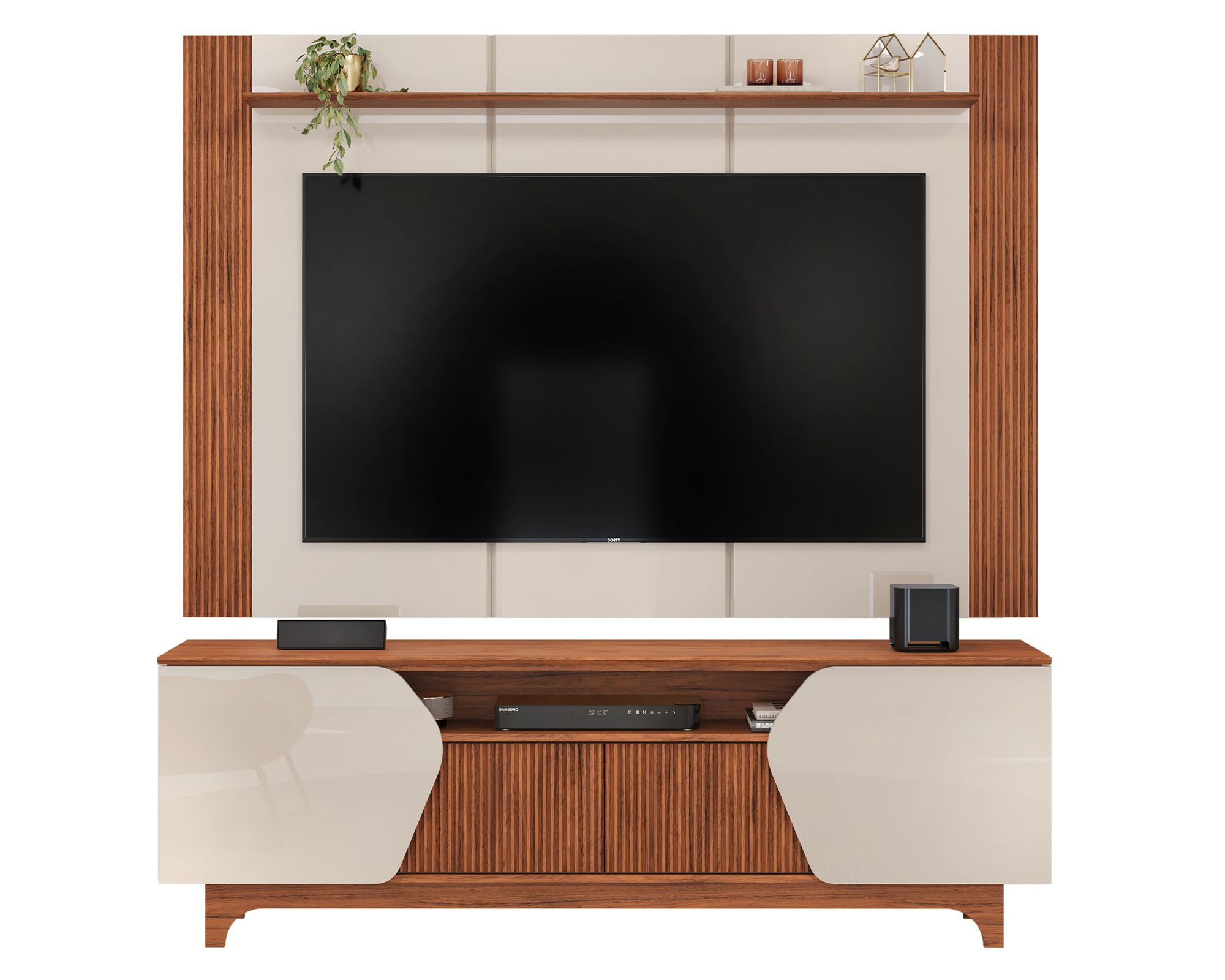 Di Poretti Design Centro de entretenimiento 75" Helo café oscuro