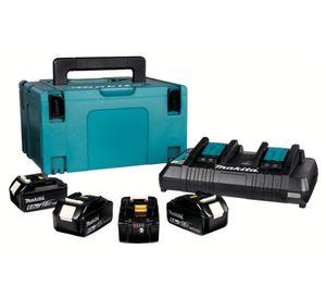 Batería Makpac 6 Ah 18 V 4 un. + cargador doble
