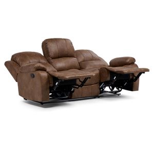 Sofá reclinable 3 cuerpos Umbría poliéster marrón