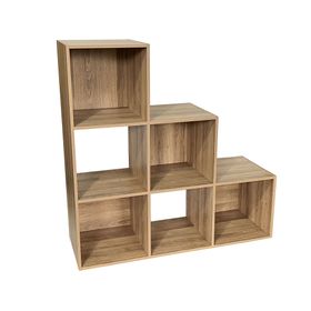 Estante Emma torre 6 espacios natural 100x100x35 cm