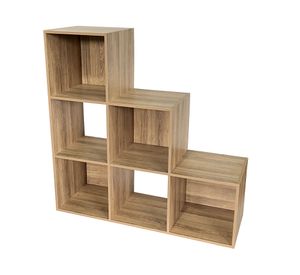 Estante Emma torre 6 espacios natural 100x100x35 cm