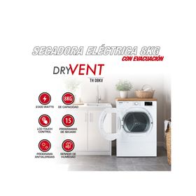 Secadora ventilación TH-D8KV 8 kg blanco