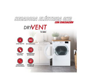 Secadora ventilación TH-D8KV 8 kg blanco