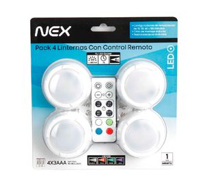 Pack 4 linternas + control remoto