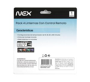 Pack 4 linternas + control remoto