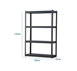 Estante 4 repisas negro 152x100x35 cm