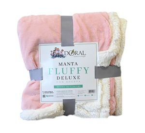 Manta Fluffy deluxe rosa 127x152 cm 1 un.