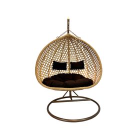 Silla colgante exterior Hawái XL caramelo + cojín café