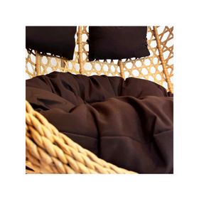 Silla colgante exterior Hawái XL caramelo + cojín café