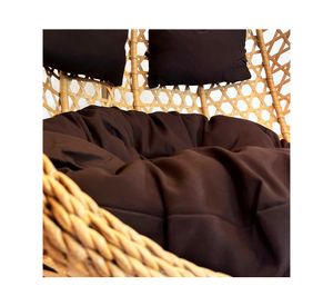 Silla colgante exterior Hawái XL caramelo + cojín café