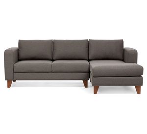 Sofá seccional derecho 3 cuerpos Parma poliéster topo