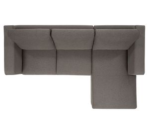 Sofá seccional derecho 3 cuerpos Parma poliéster topo