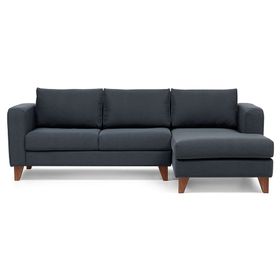 Sofá seccional derecho 3 cuerpos Parma poliéster grafito