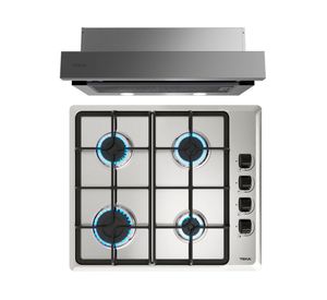 Kit empotrable encimera HLX640 4 quemadores + campana PLR 6320 MCS IX