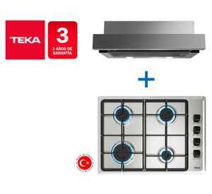 Kit empotrable encimera HLX540 4 quemadores + campana PLR 6320