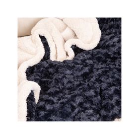 Manta plush sherpa Deluxe negro 1 un.