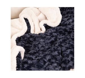 Manta plush sherpa Deluxe negro 1 un.