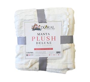 Manta plush sherpa Deluxe blanco 1 un.