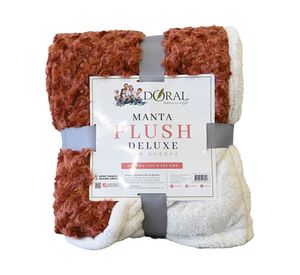 Manta plush sherpa Deluxe terracota 1 un.