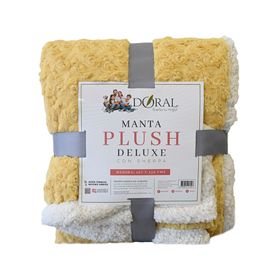 Manta plush sherpa Deluxe amarillo 1 un.