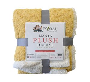 Manta plush sherpa Deluxe amarillo 1 un.