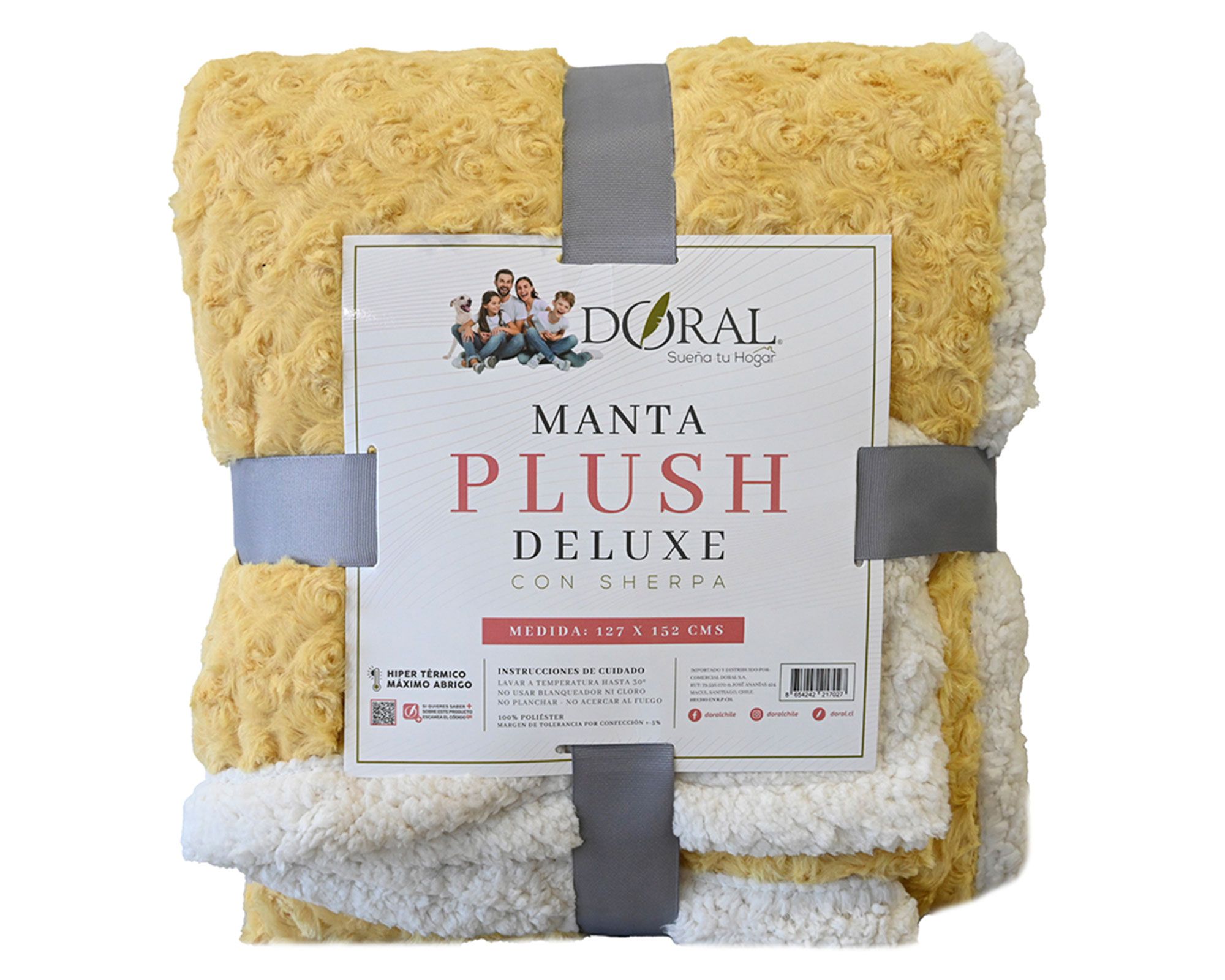Doral Manta plush sherpa Deluxe amarillo 1 un.