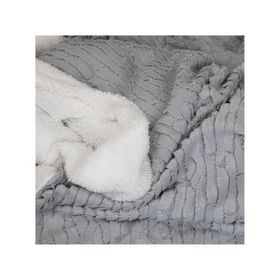 Manta plush sherpa Deluxe gris 1 un.